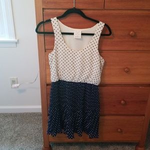 Urban Outfitters Navy/Cream Polka Dot Dress